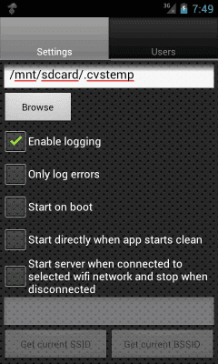 Screenshot of the application CVS Server - #3