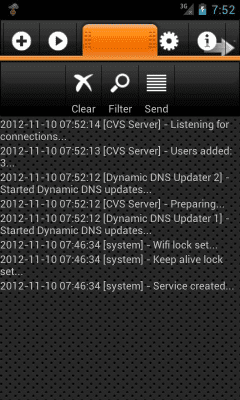 Screenshot of the application CVS Server - #7