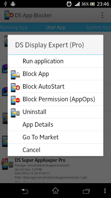 Screenshot of the application DS Permission Manager (AppOps) - #2