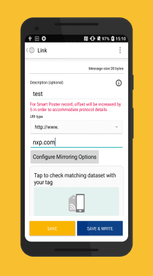 Screenshot of the application NFC TagWriter by NXP - #7