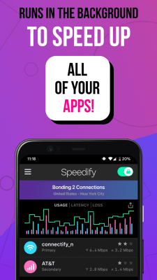 Screenshot of the application Speedify for Android - #4