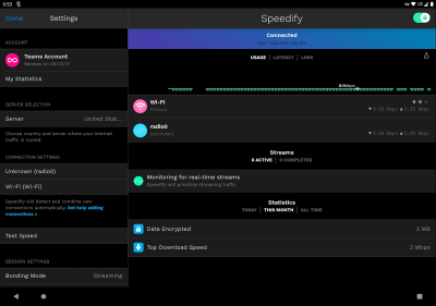 Screenshot of the application Speedify for Android - #7
