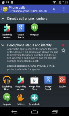 Screenshot of the application aSpotCat (permission list) - #6