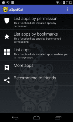 Screenshot of the application aSpotCat (permission list) - #8