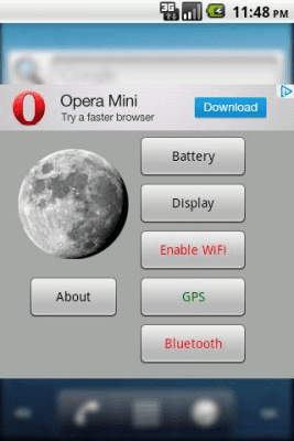 Screenshot of the application Moon Battery - #3
