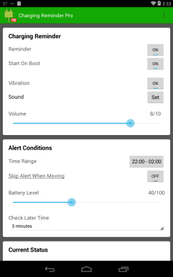 Screenshot of the application Charging Reminder - #6