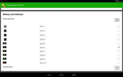 Screenshot of the application Charging Reminder - #9