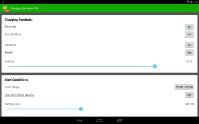 Screenshot of the application Charging Reminder - #10