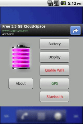 Screenshot of the application Purple Battery - #3