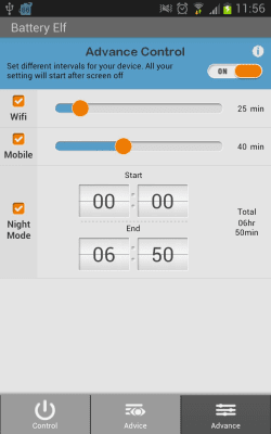Screenshot of the application Battery Elf - #6