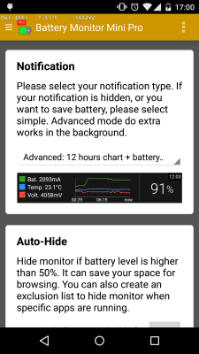 Screenshot of the application Battery Monitor Mini - #2