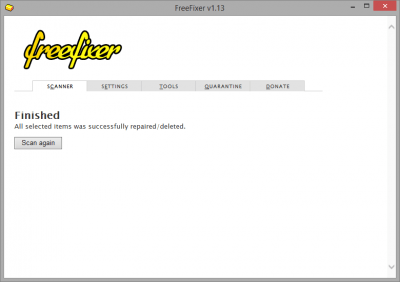 Screenshot of the application FreeFixer - #2