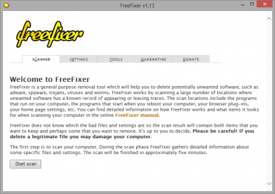 Screenshot of the application FreeFixer - #3