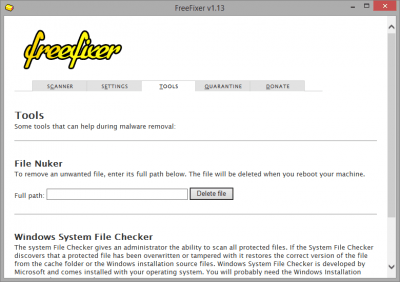 Screenshot of the application FreeFixer - #5
