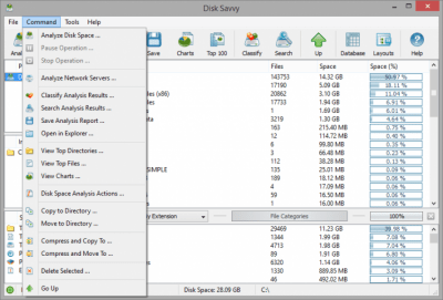 Screenshot of the application Disk Savvy - #3