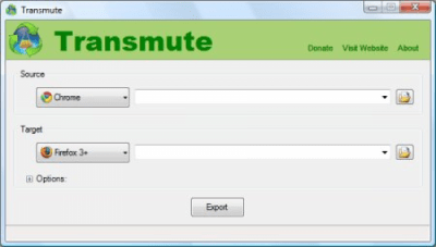 Screenshot of the application Transmute - #1