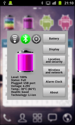 Screenshot of the application Pink Battery - #3