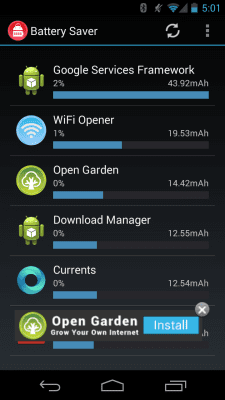 Screenshot of the application Open Garden Battery Saver - #1