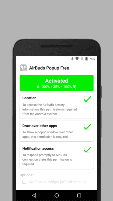 Screenshot of the application AirBuds Popup Free - #3