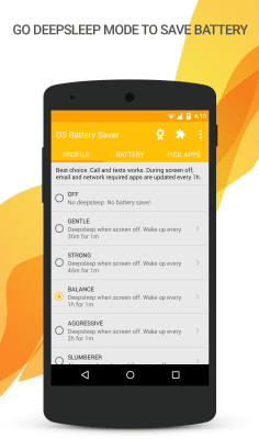 Screenshot of the application Deep Sleep Battery Saver - #2