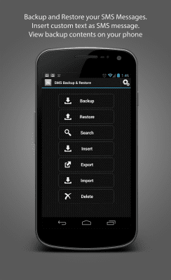 Screenshot of the application MDroid SMS Backup & Restore - #1