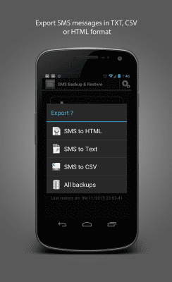 Screenshot of the application MDroid SMS Backup & Restore - #2