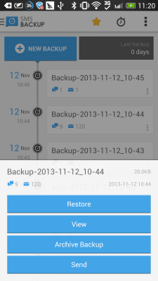 Screenshot of the application SMS Backup & Restore (Kitkat) - #4
