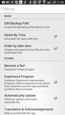 Screenshot of the application SMS Backup & Restore (Kitkat) - #7