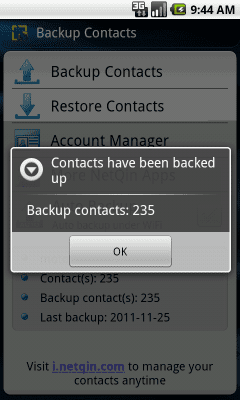 Screenshot of the application Contacts Importer - #4