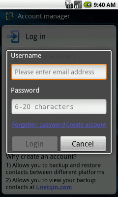 Screenshot of the application Contacts Importer - #5