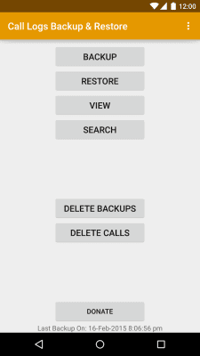 Screenshot of the application Call Logs Backup & Restore - #1