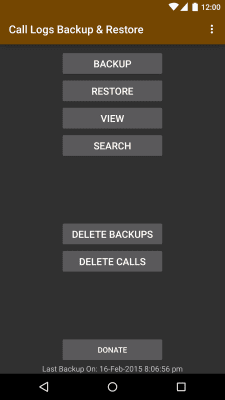 Screenshot of the application Call Logs Backup & Restore - #2