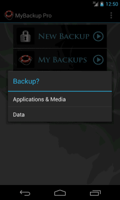 Screenshot of the application My Backup - #2