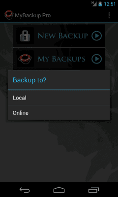 Screenshot of the application My Backup - #3