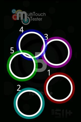Screenshot of the application MultiTouch Tester - #2