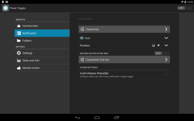 Screenshot of the application Power Toggles - #10
