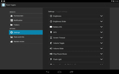 Screenshot of the application Power Toggles - #11