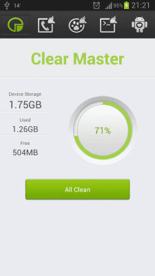 Screenshot of the application Cleanup Master - #1