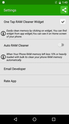 Screenshot of the application Clean RAM Memory - #3