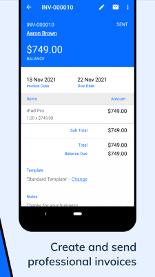 Screenshot of the application Zoho Invoice - Billing app - #2