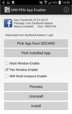 Screenshot of the application MW-Pen App Enabler - #1