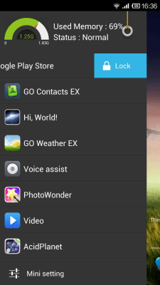 Screenshot of the application Mini Sidebar Killer - #3