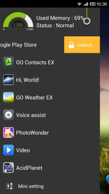 Screenshot of the application Mini Sidebar Killer - #4