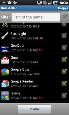 Screenshot of the application Task Killer Free - #5