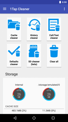 Screenshot of the application 1Tap Cleaner (Russian version) - #1