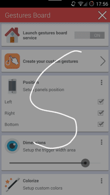 Screenshot of the application Gestures Board - #3