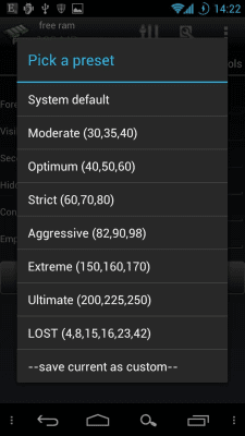 Screenshot of the application AutoKiller Memory Optimizer - #7
