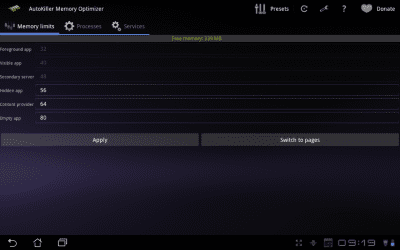Screenshot of the application AutoKiller Memory Optimizer - #9