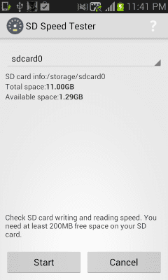 Screenshot of the application SD Speed Tester - #1