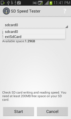 Screenshot of the application SD Speed Tester - #2